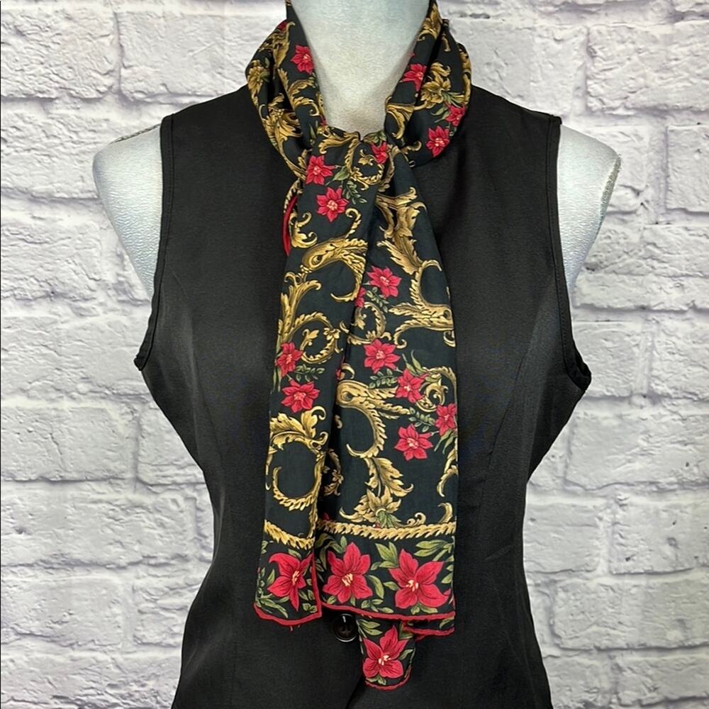 Vintage J.G. Hook Elegant Floral Scarf
